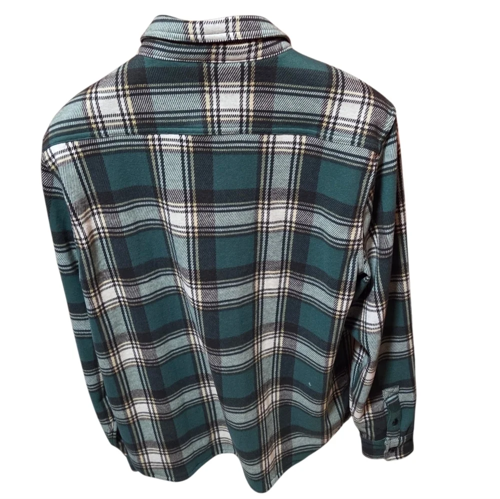 J.Crew Seaboard Soft-knit Flannel Button Shirt Green Plaid Size Largw New!